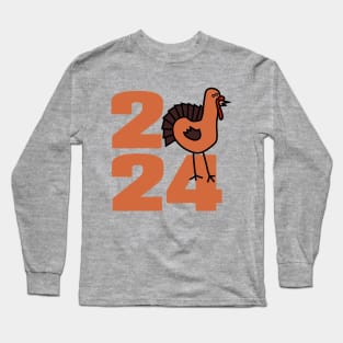 Cute Turkey Thanksgiving 2024 Long Sleeve T-Shirt